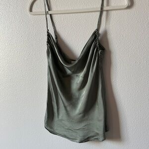 Silk Sage Geeen Cowl Neck Cami Top Women's